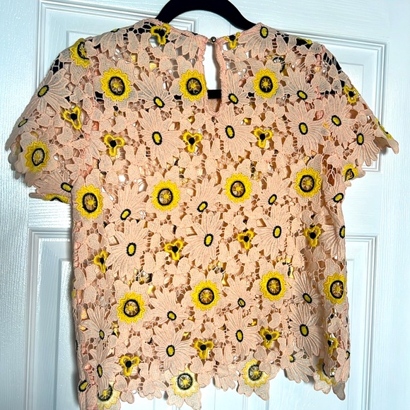 Floral Crochet Knit blouse with ruffle detail - Picture 7 of 13